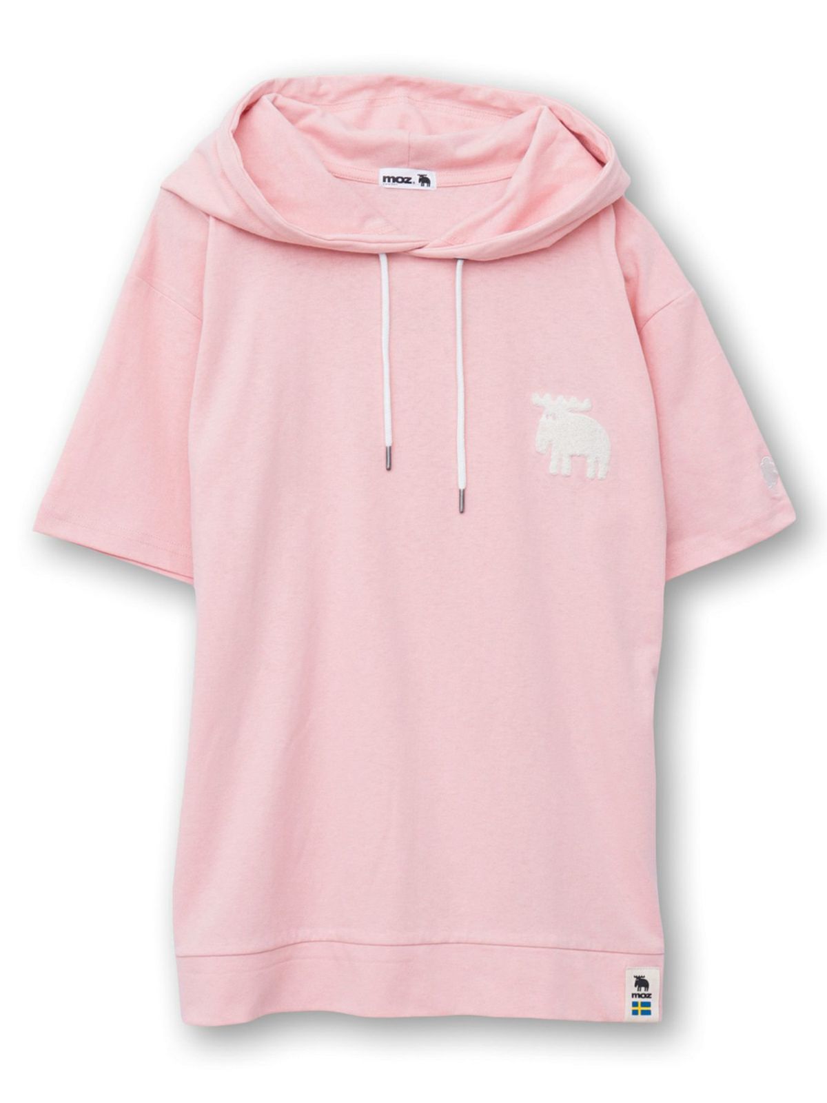 【moz】エルク ワンポイントサガラ刺繍入り半袖TEEパーカー〔別注〕