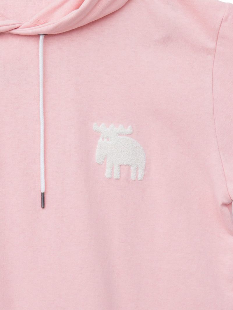 【moz】エルク ワンポイントサガラ刺繍入り半袖TEEパーカー〔別注〕