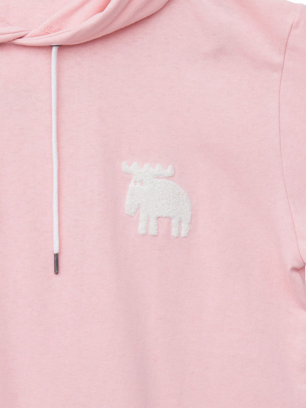 【moz】エルク ワンポイントサガラ刺繍入り半袖TEEパーカー〔別注〕