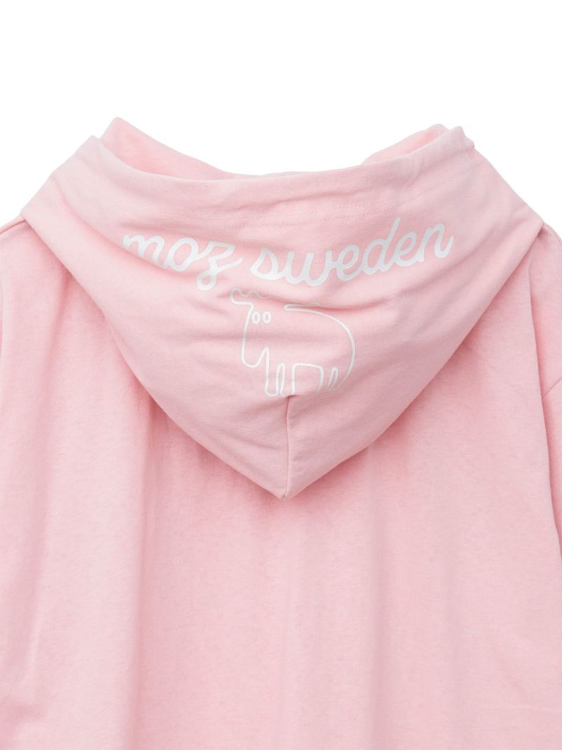 【moz】エルク ワンポイントサガラ刺繍入り半袖TEEパーカー〔別注〕