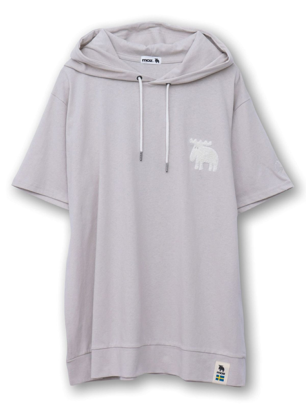 【moz】エルク ワンポイントサガラ刺繍入り半袖TEEパーカー〔別注〕