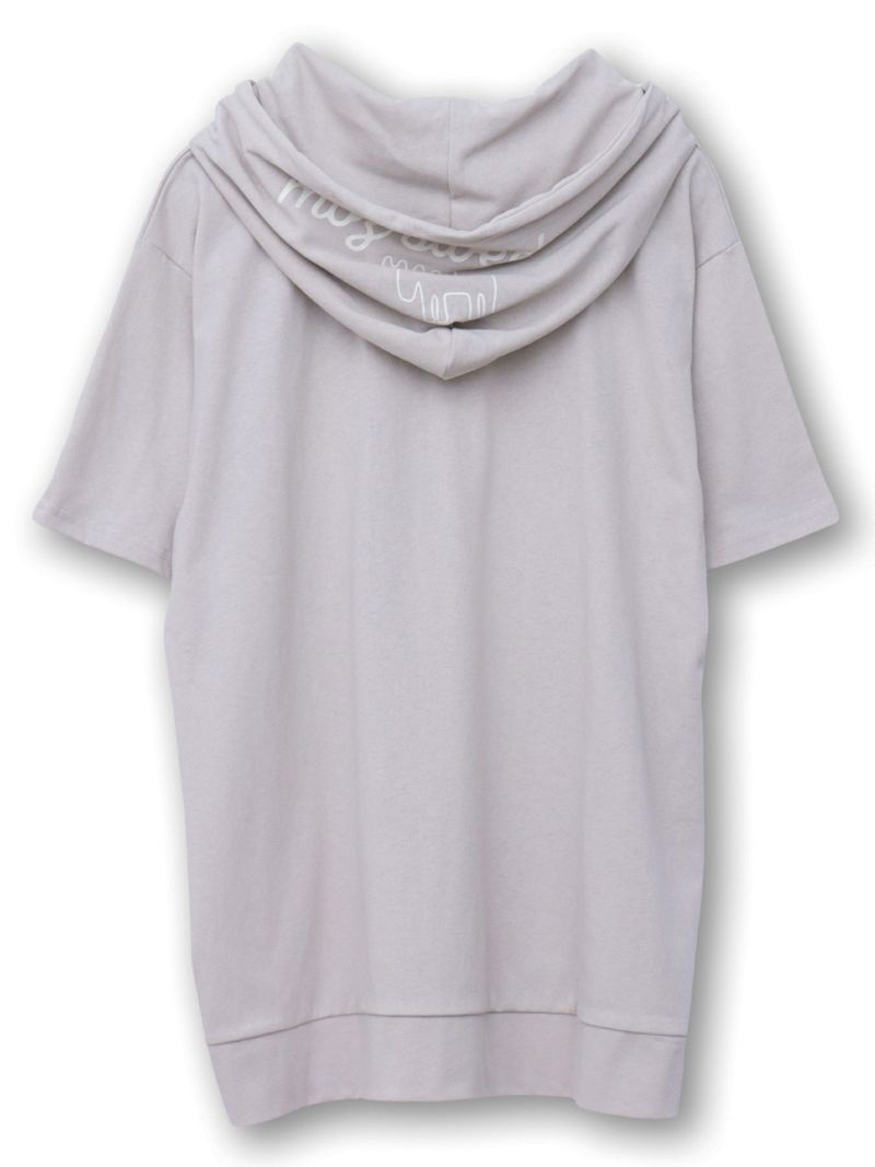 【moz】エルク ワンポイントサガラ刺繍入り半袖TEEパーカー〔別注〕