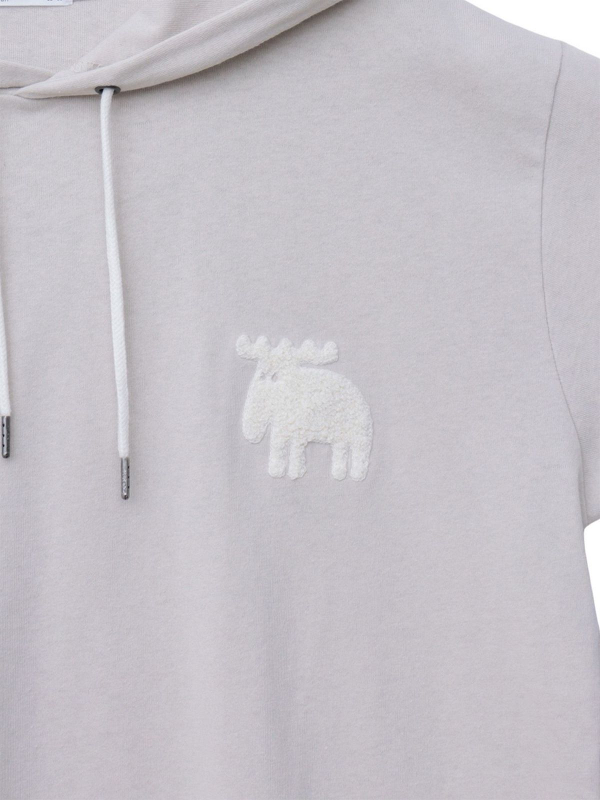 【moz】エルク ワンポイントサガラ刺繍入り半袖TEEパーカー〔別注〕