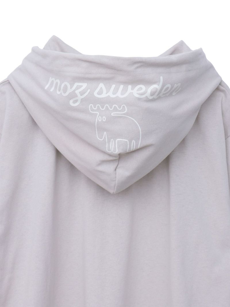 【moz】エルク ワンポイントサガラ刺繍入り半袖TEEパーカー〔別注〕