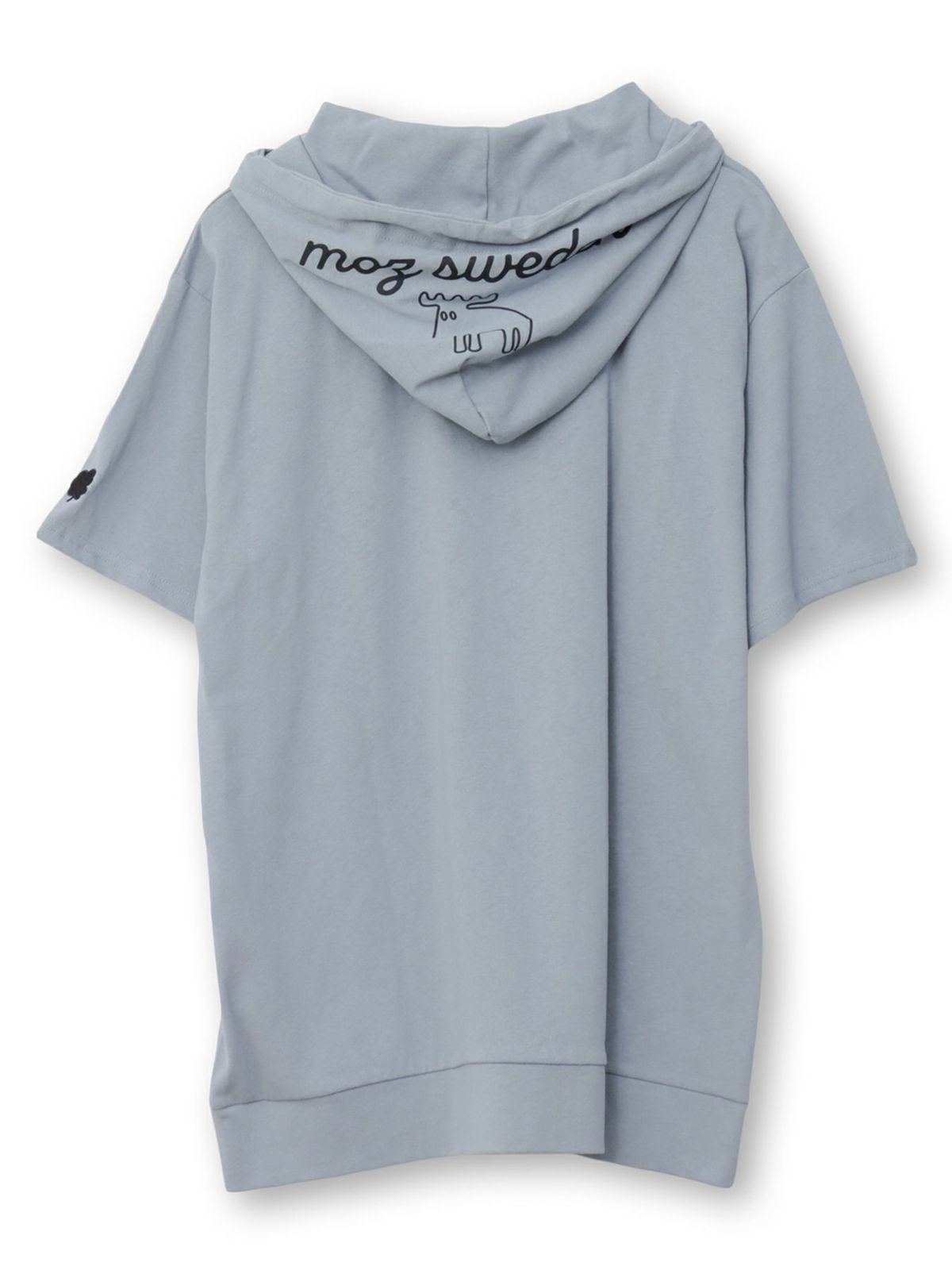 【moz】エルク ワンポイントサガラ刺繍入り半袖TEEパーカー〔別注〕