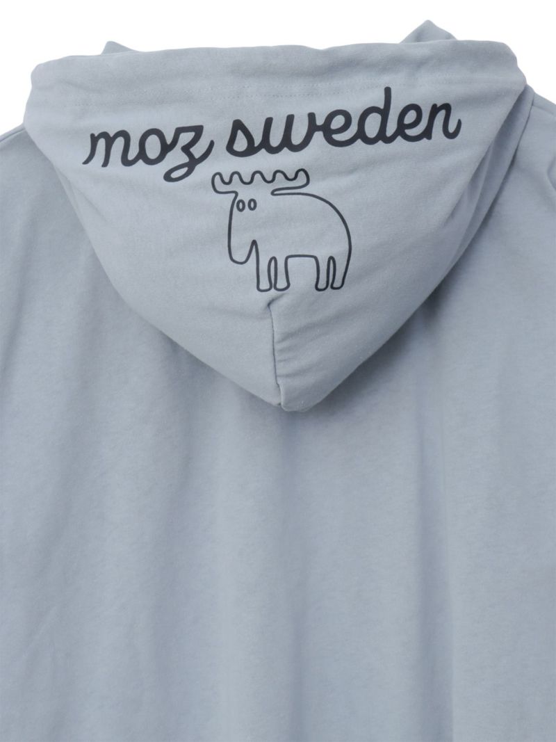 【moz】エルク ワンポイントサガラ刺繍入り半袖TEEパーカー〔別注〕