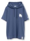 【moz】エルク ワンポイントサガラ刺繍入り半袖TEEパーカー〔別注〕