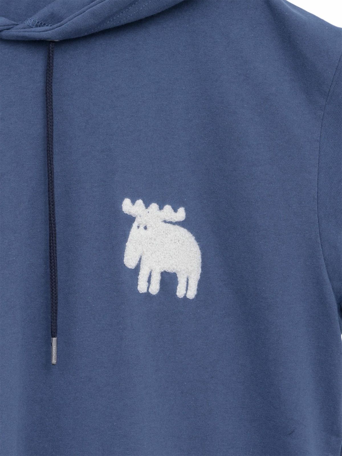 【moz】エルク ワンポイントサガラ刺繍入り半袖TEEパーカー〔別注〕