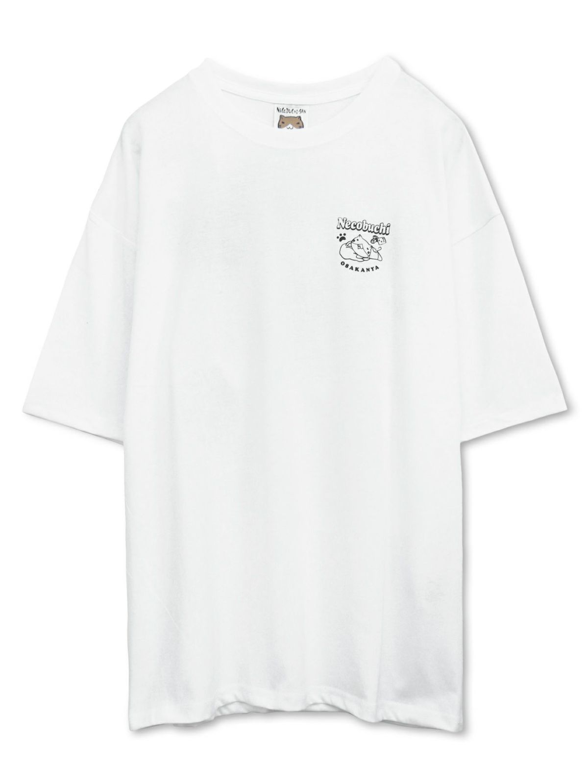 【NECOBUCHI-SAN】猫渕さんサガラ刺繍BIGシルエットTシャツ