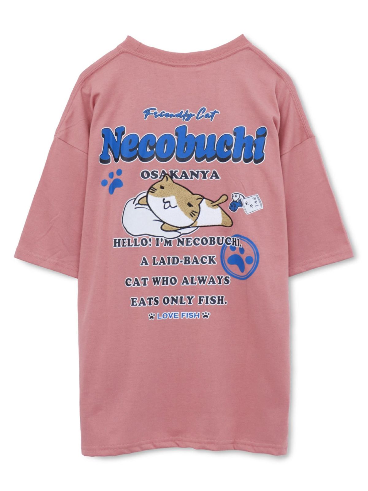 【NECOBUCHI-SAN】猫渕さんサガラ刺繍BIGシルエットTシャツ