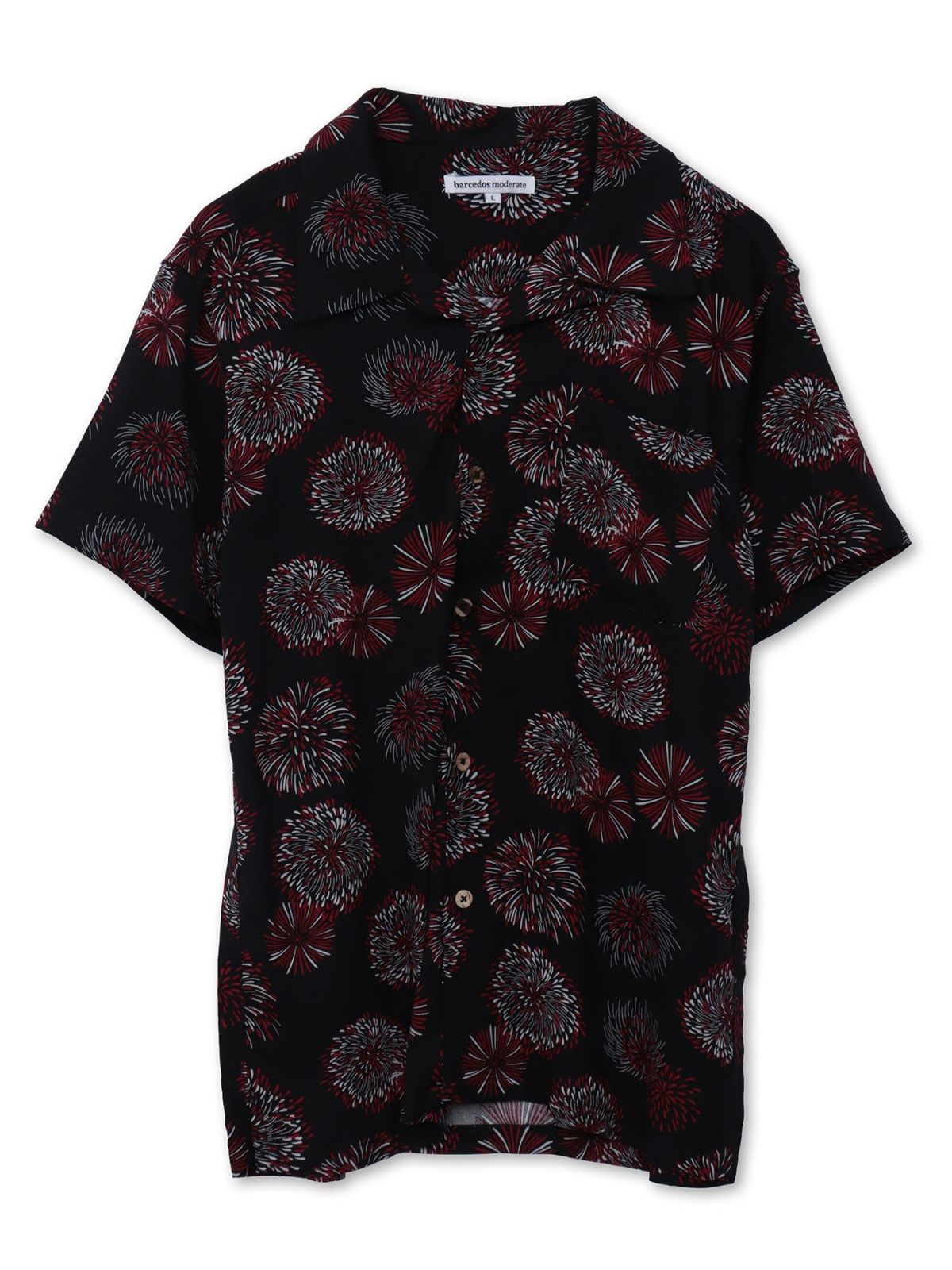 和柄プリントレーヨンアロハシャツ