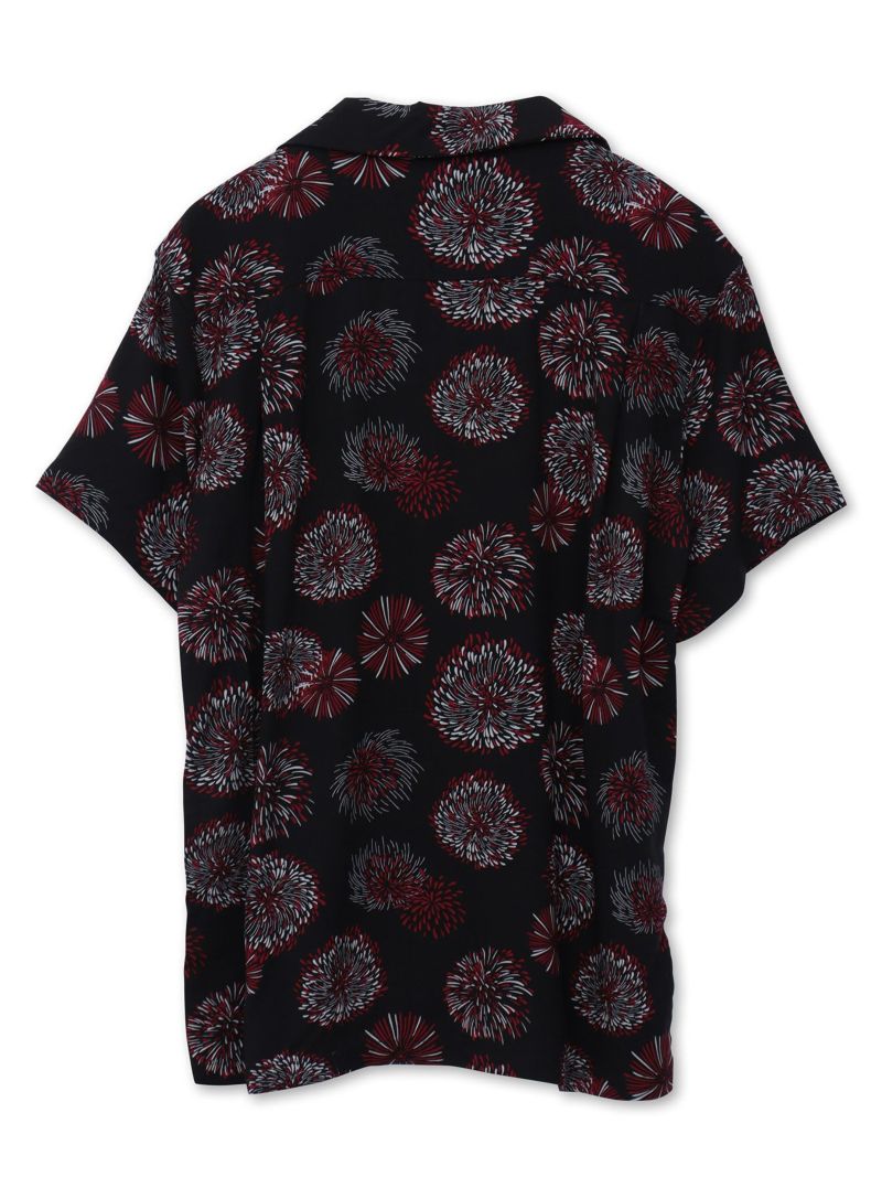 和柄プリントレーヨンアロハシャツ