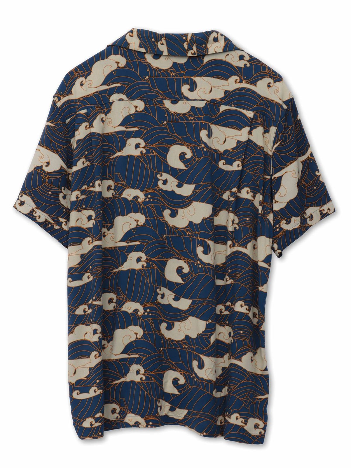 和柄プリントレーヨンアロハシャツ