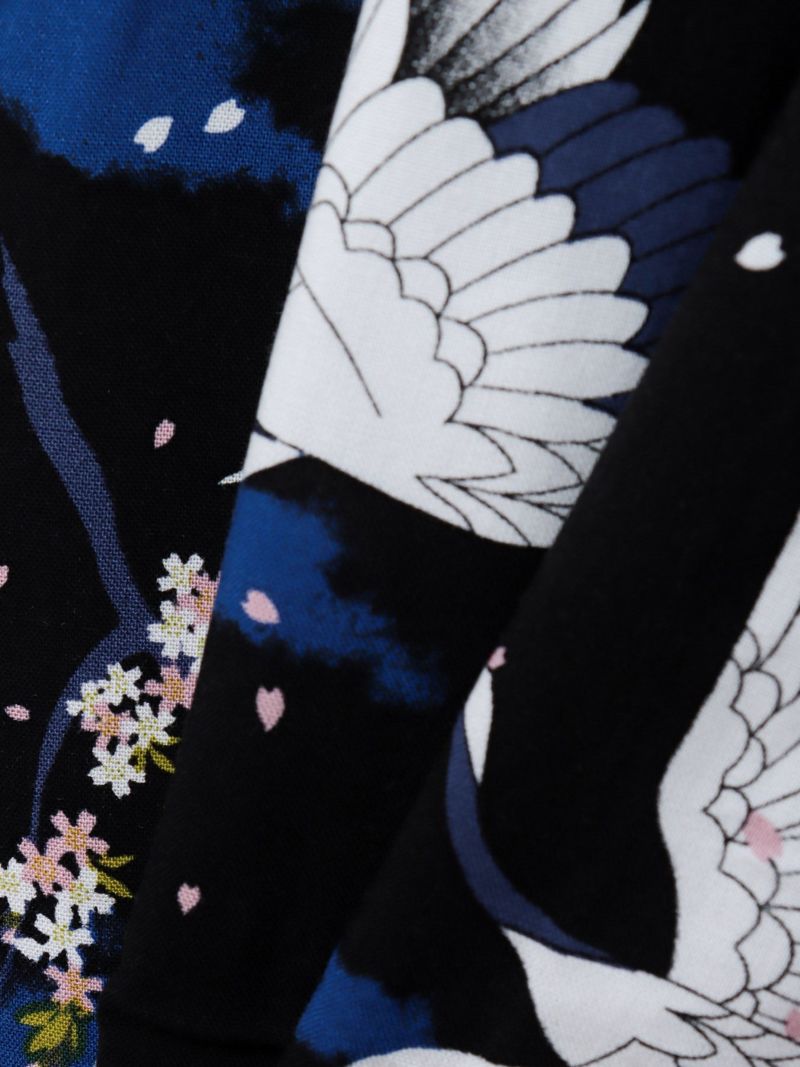 和柄プリントレーヨンアロハシャツ