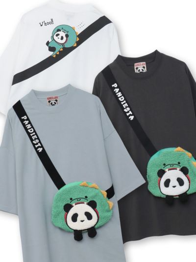 【PANDIESTA JAPAN】<br>“ダイナソーパンダ”バッグ付きBIGTシャツ