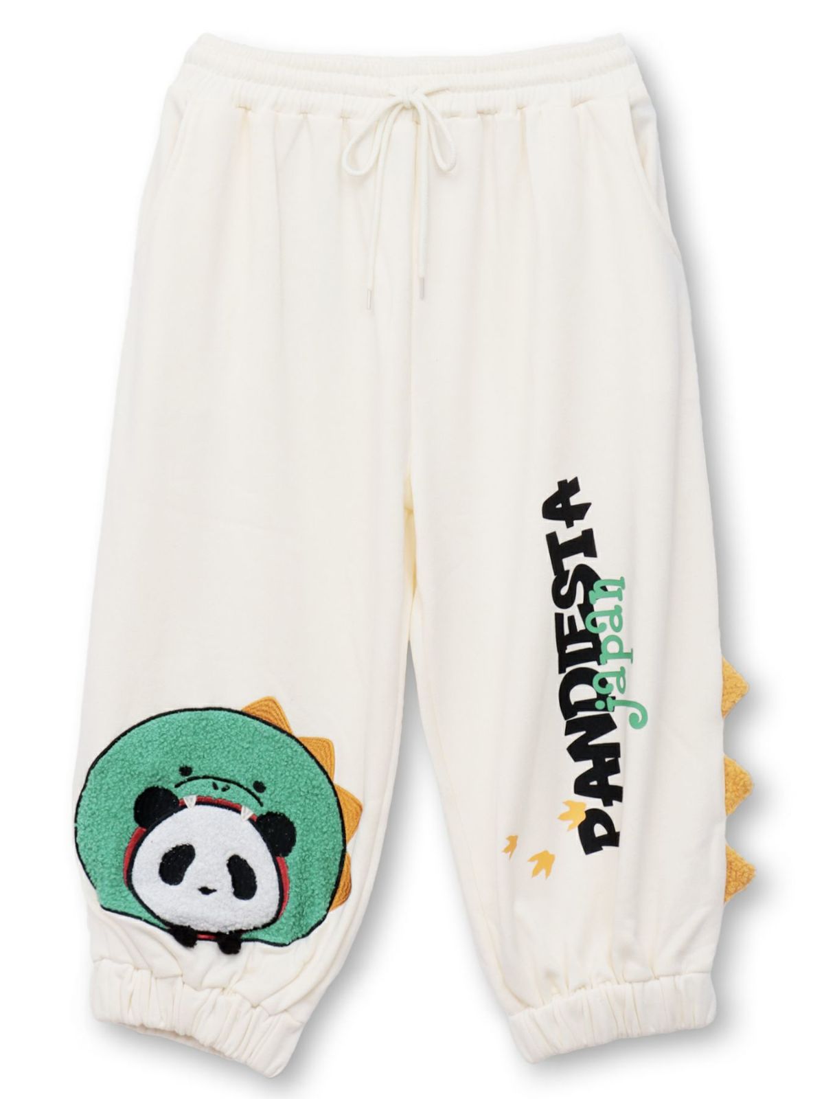 【PANDIESTA JAPAN】“ダイナソーパンダ”スウェット素材クロップドパンツ