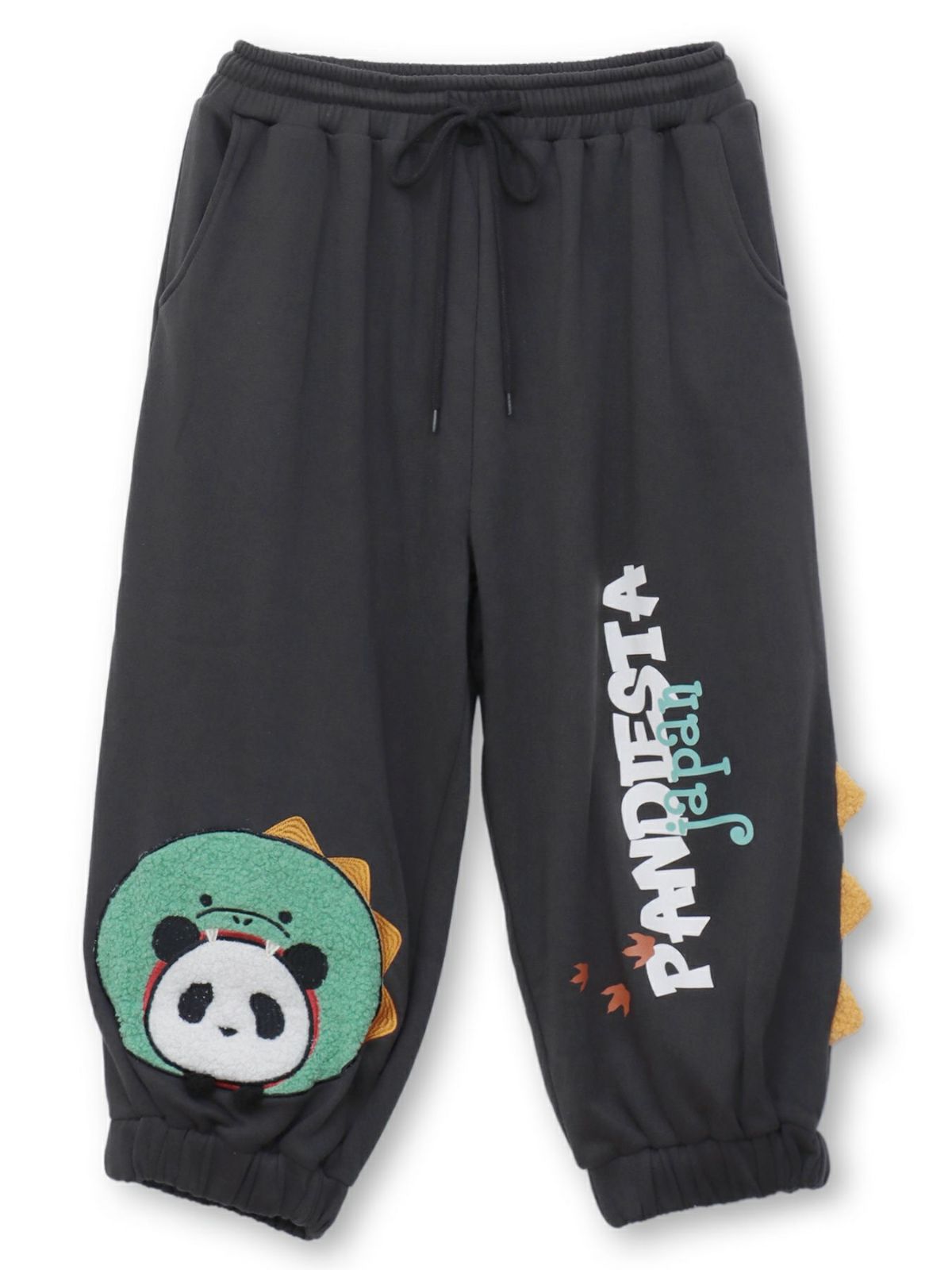 【PANDIESTA JAPAN】“ダイナソーパンダ”スウェット素材クロップドパンツ