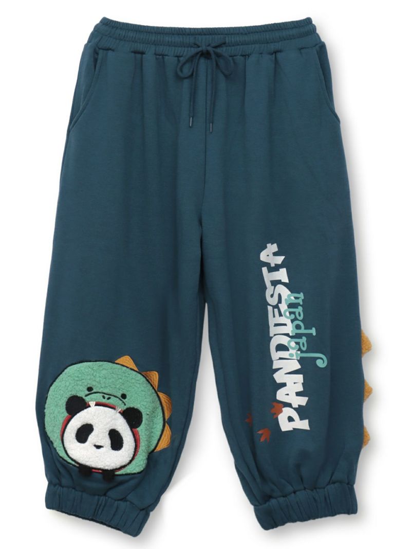 【PANDIESTA JAPAN】“ダイナソーパンダ”スウェット素材クロップドパンツ