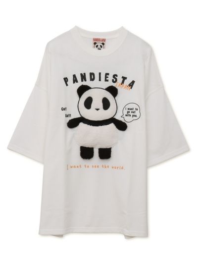 【PANDIESTA JAPAN】<br>ぬいぐるみ風アップリケBIGシルエットTシャツ
