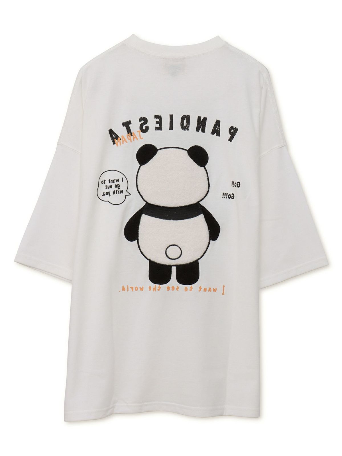【PANDIESTA JAPAN】ぬいぐるみ風アップリケBIGシルエットTシャツ