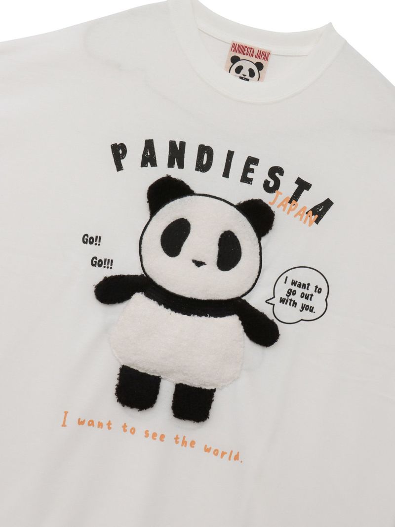 【PANDIESTA JAPAN】ぬいぐるみ風アップリケBIGシルエットTシャツ