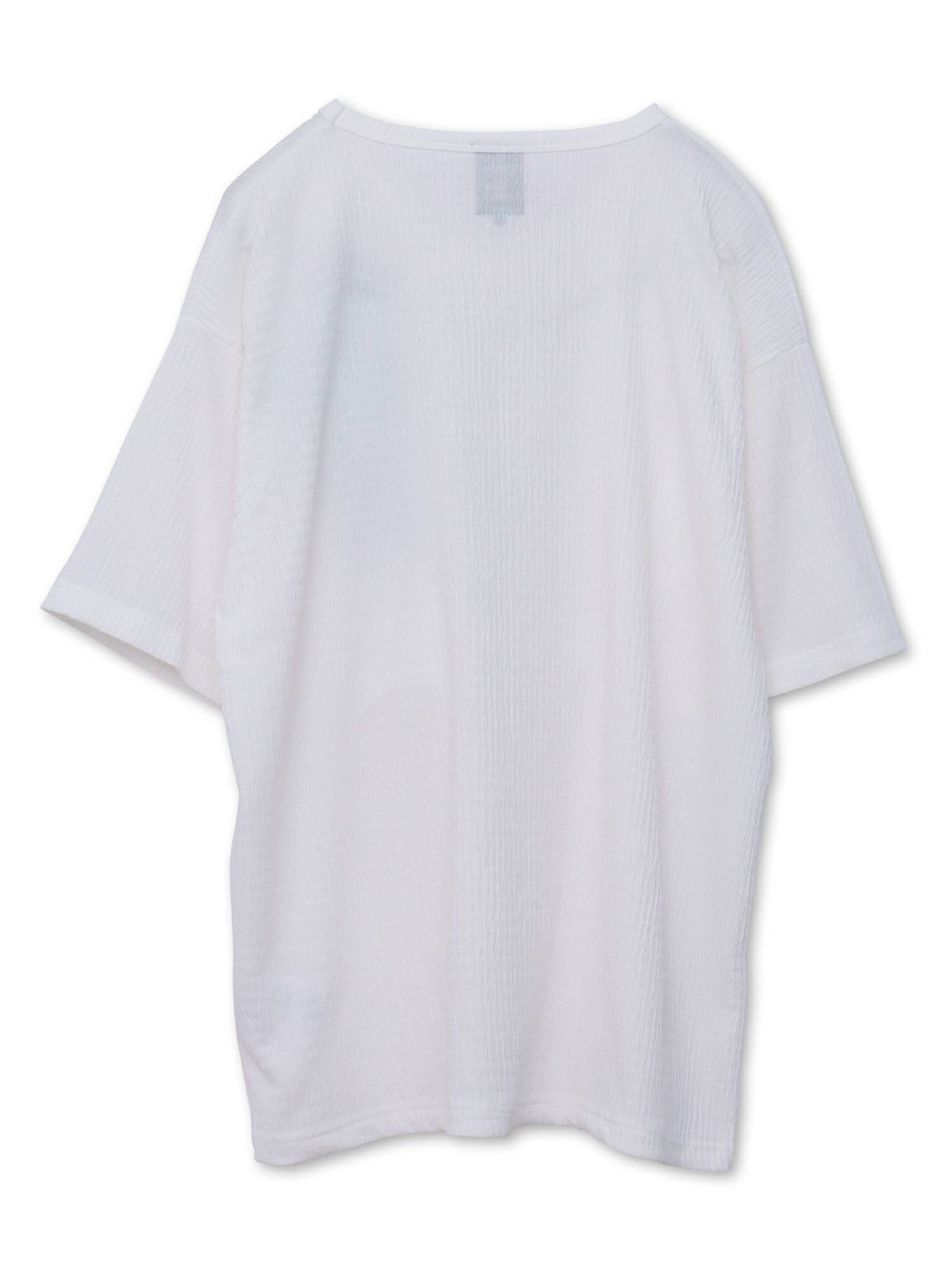 【雅結】桜刺繍 楊柳生地VネックTシャツ