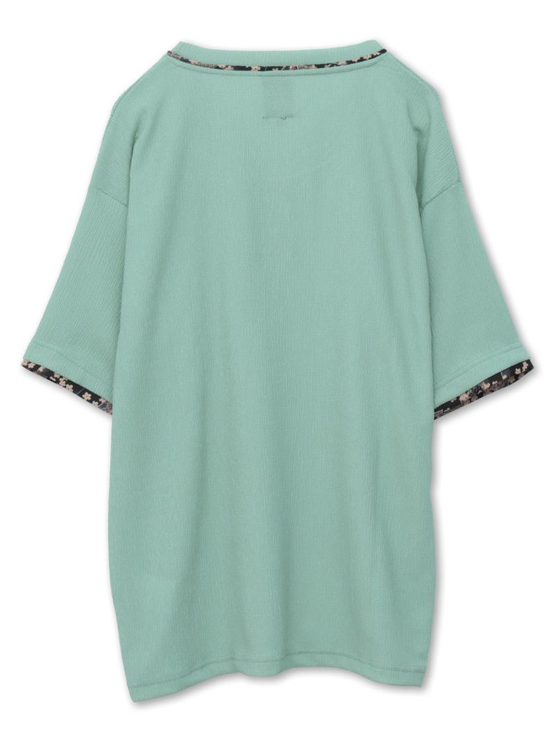 【雅結】和生地遣いY字ヘンリーネックTシャツ