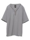【雅結】和生地遣いY字ヘンリーネックTシャツ
