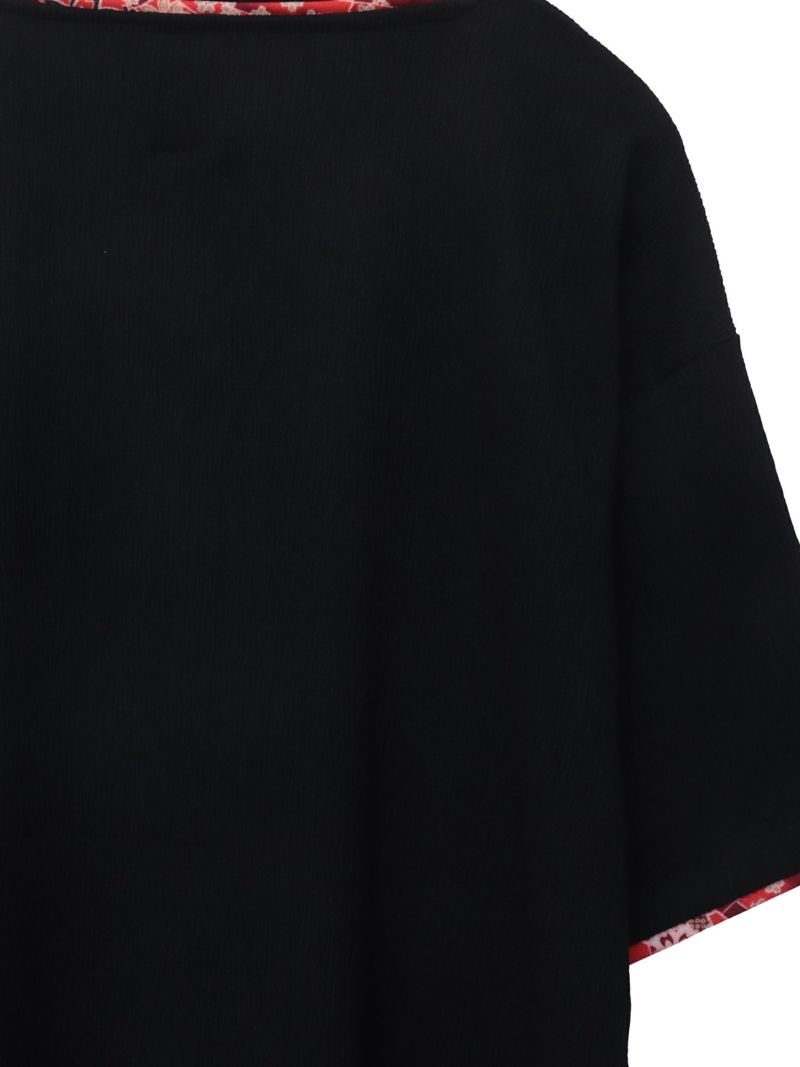 【雅結】和生地遣いY字ヘンリーネックTシャツ