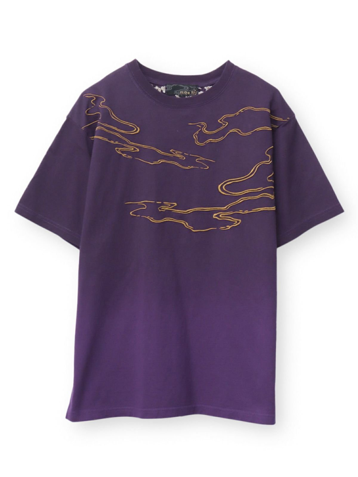 【絡繰魂・粋】“枝垂れ桜と九尾の狐”総刺繍 段染めグラデーションTシャツ