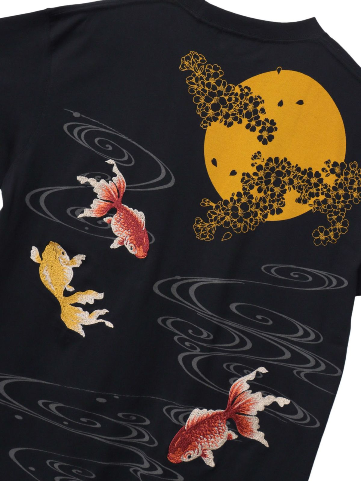 【絡繰魂】“夜桜金魚”刺繍入りTシャツ