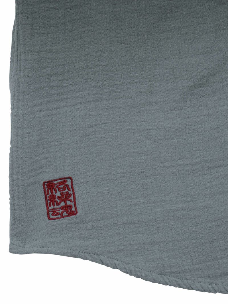 【絡繰魂】“夜桜”総刺繍ガーゼ素材 段染めグラデーション半袖シャツ