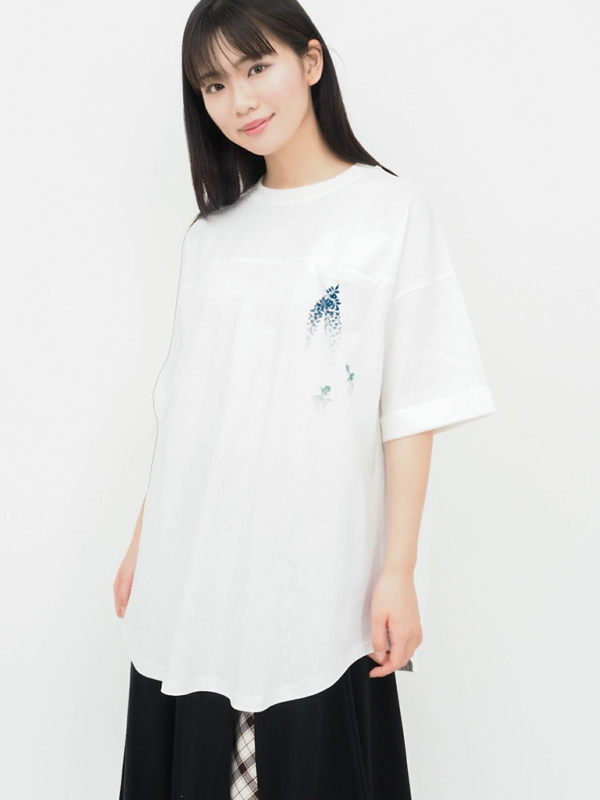 【雅結】藤と金魚プリント チュニックTシャツ