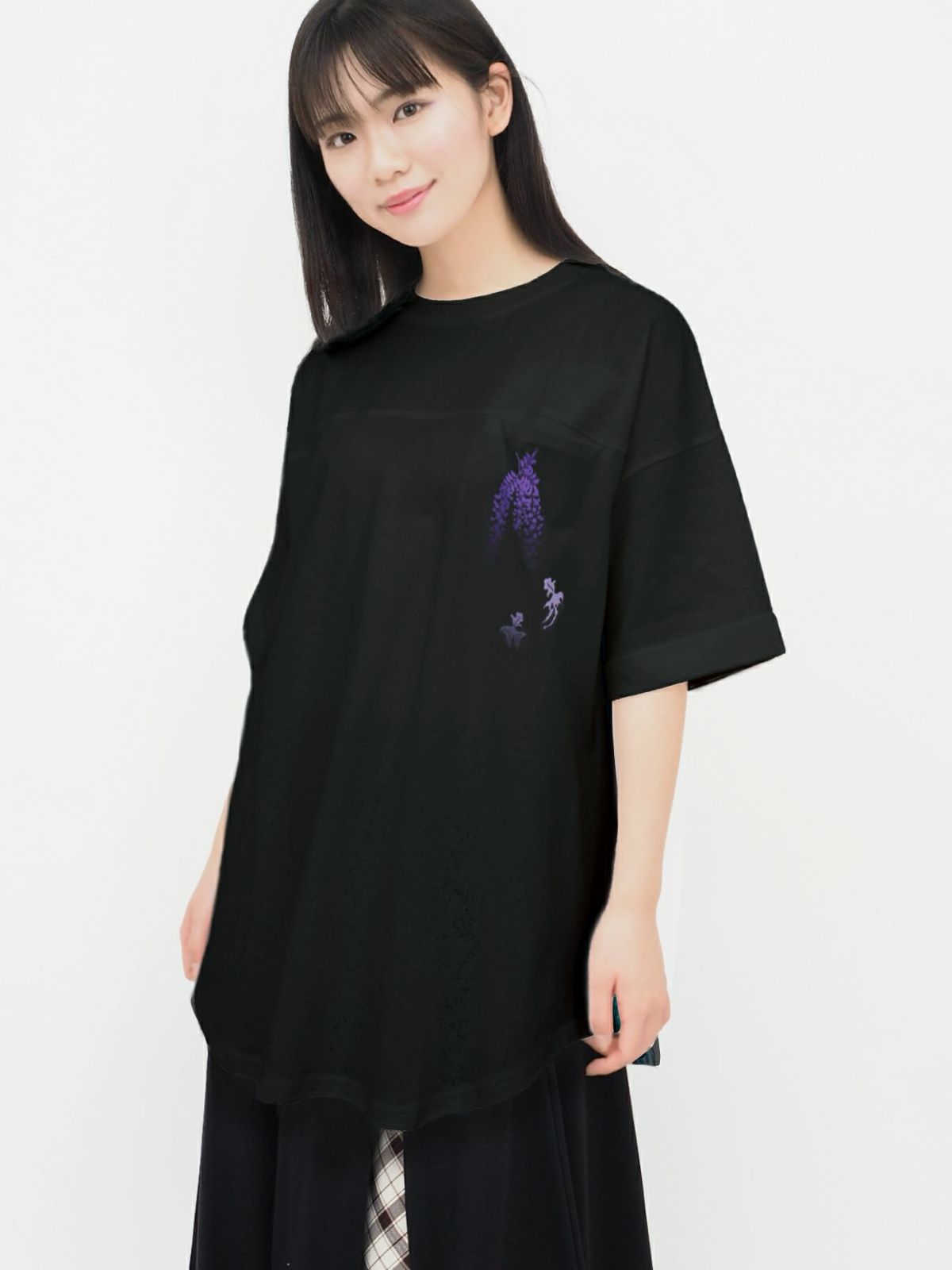 【雅結】藤と金魚プリント チュニックTシャツ