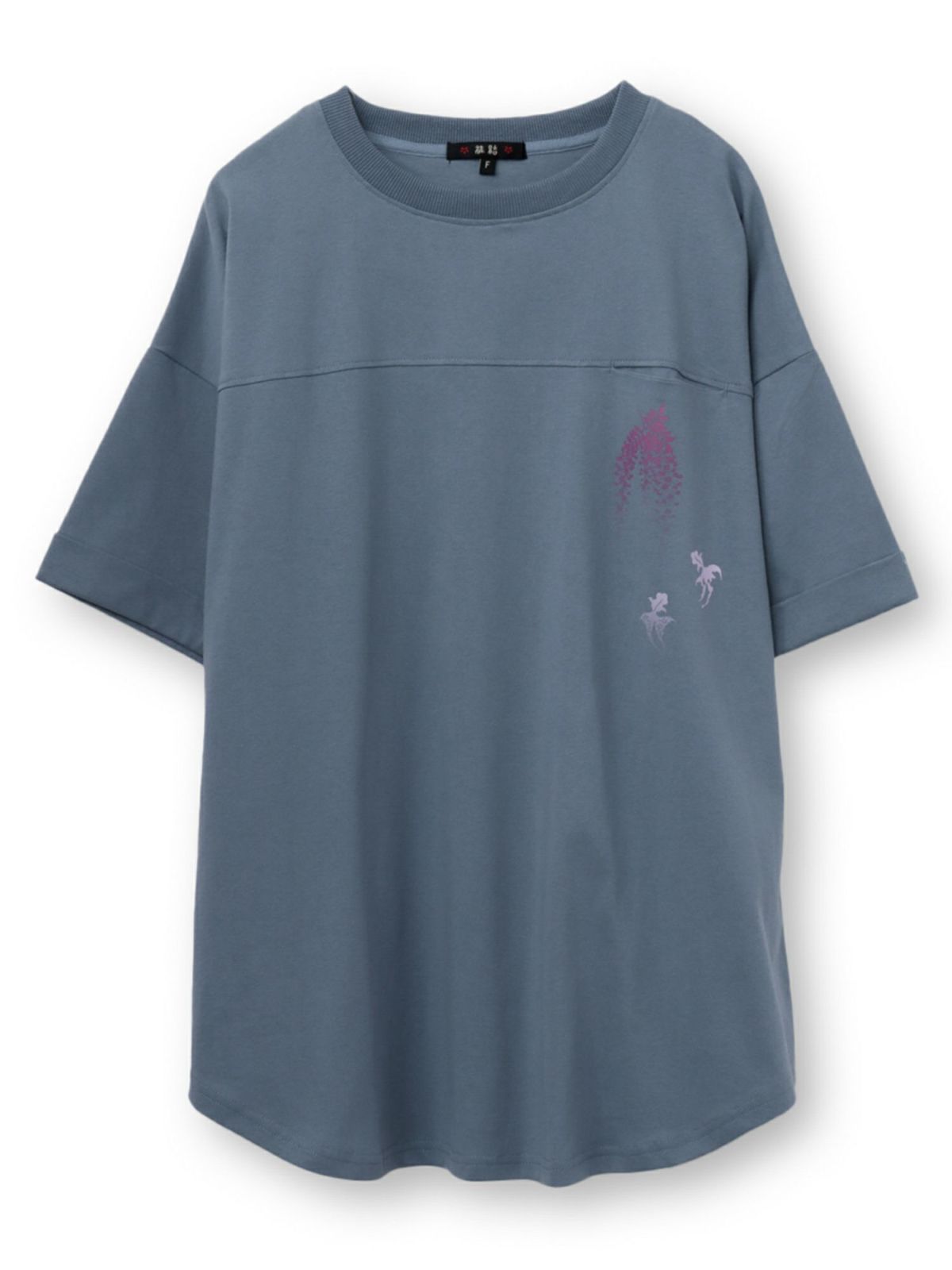 【雅結】藤と金魚プリント チュニックTシャツ