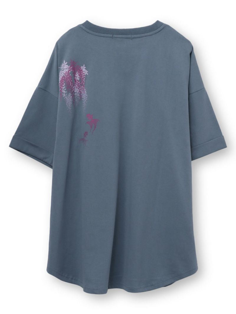 【雅結】藤と金魚プリント チュニックTシャツ