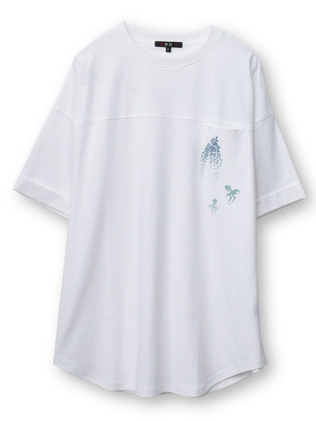 【雅結】藤と金魚プリント チュニックTシャツ