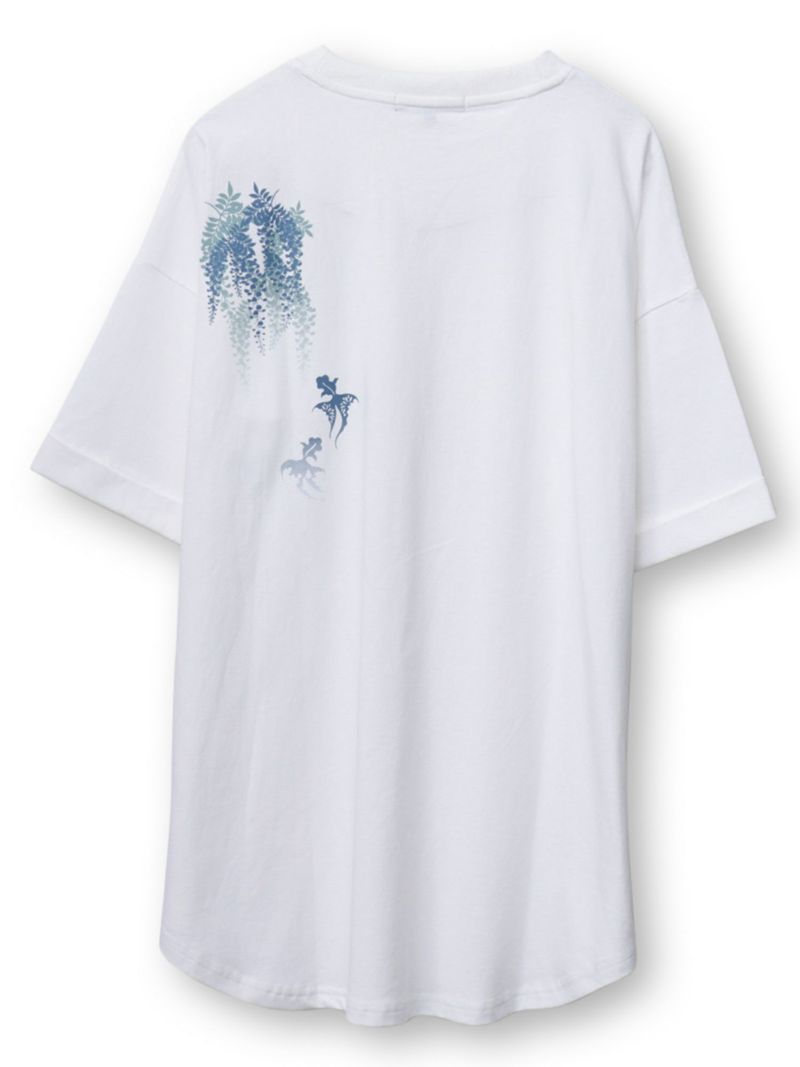 【雅結】藤と金魚プリント チュニックTシャツ