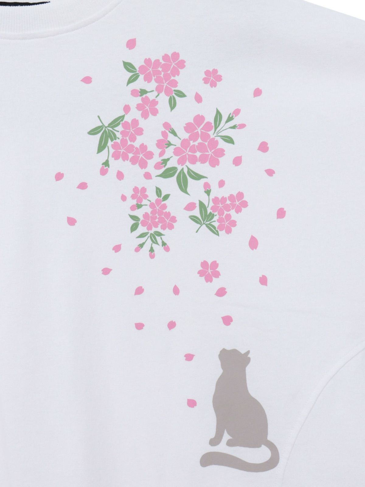 【雅結】桜と猫プリント ドルマンプルオーバー