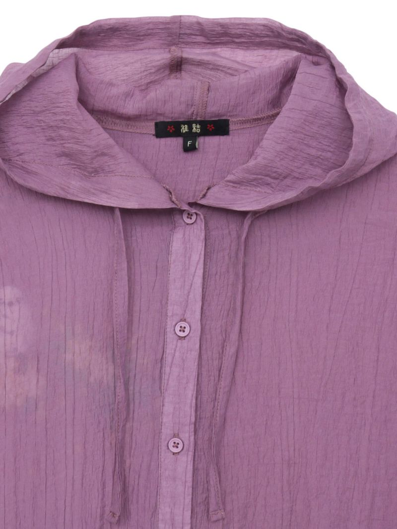 【雅結】桜とシマエナガ刺繍 シアー素材ブラウスパーカー