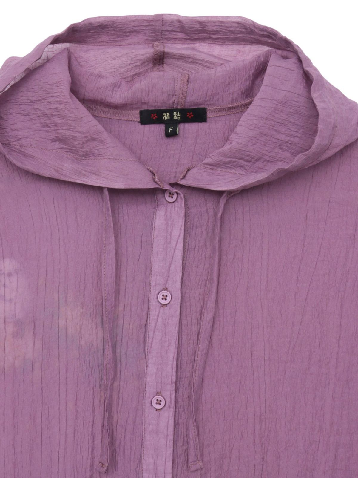 【雅結】桜とシマエナガ刺繍 シアー素材ブラウスパーカー