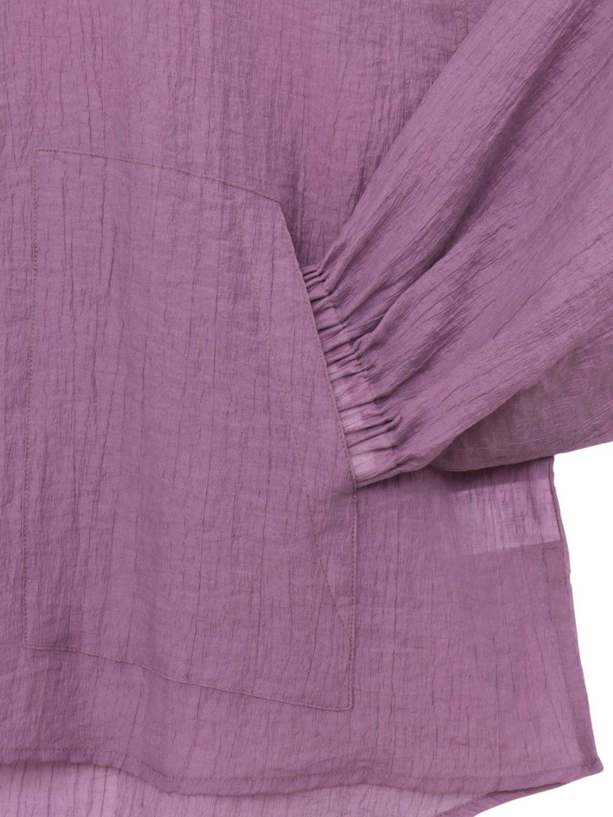 【雅結】桜とシマエナガ刺繍 シアー素材ブラウスパーカー