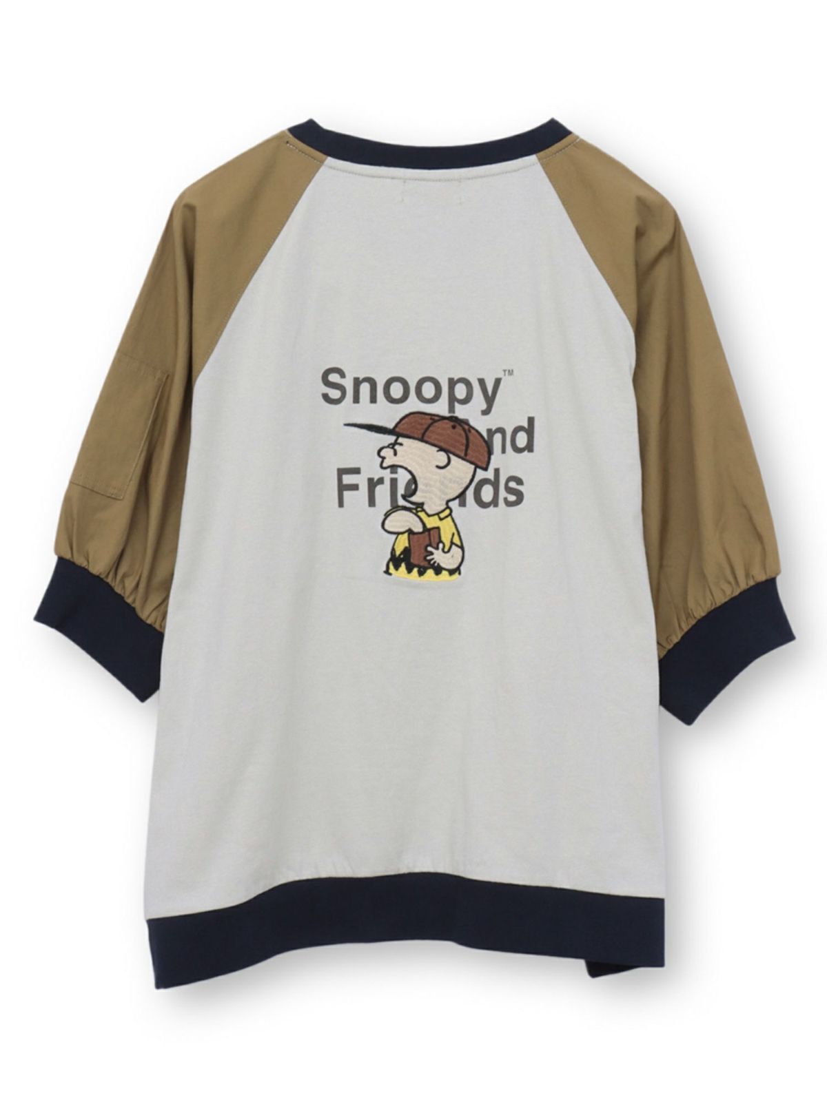 【JUICY×PEANUTS】“VINTAGE SNOOPY”サガラ刺繍 袖切替Tシャツ〔別注〕