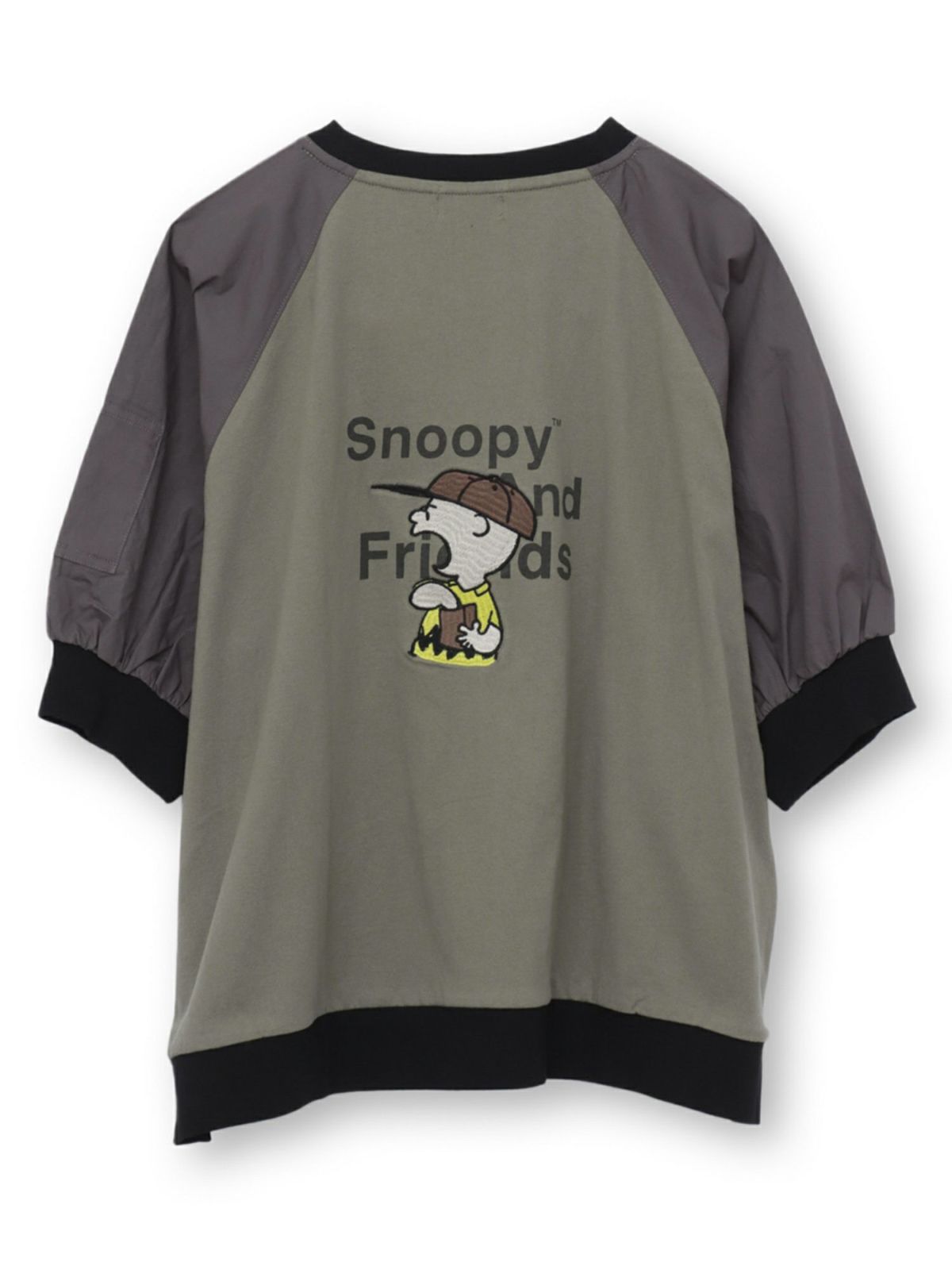 【JUICY×PEANUTS】“VINTAGE SNOOPY”サガラ刺繍 袖切替Tシャツ〔別注〕