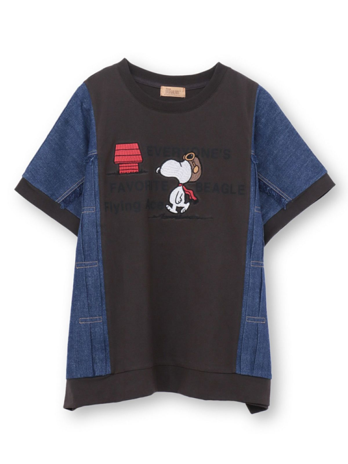 【JUICY×PEANUTS】トラッカー風タック遣い デニム切替プルオーバー〔別注〕