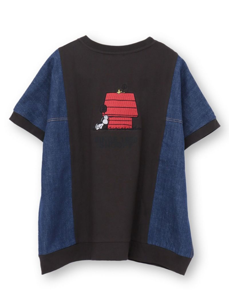 【JUICY×PEANUTS】トラッカー風タック遣い デニム切替プルオーバー〔別注〕