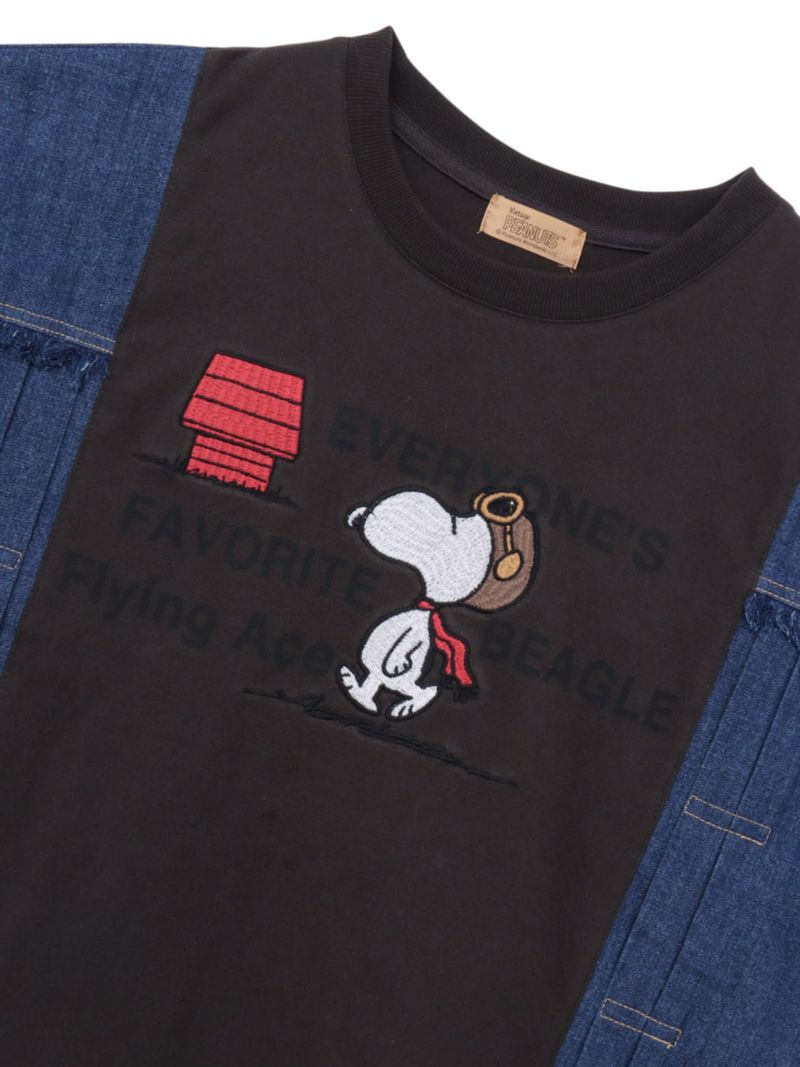 【JUICY×PEANUTS】トラッカー風タック遣い デニム切替プルオーバー〔別注〕