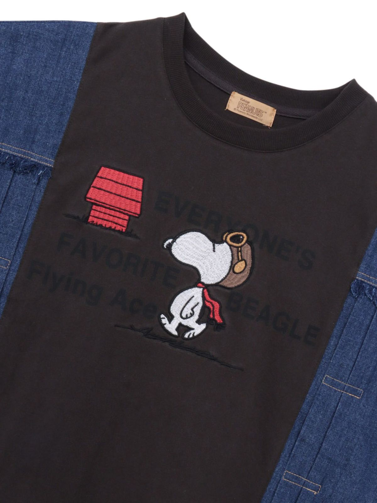 【JUICY×PEANUTS】トラッカー風タック遣い デニム切替プルオーバー〔別注〕