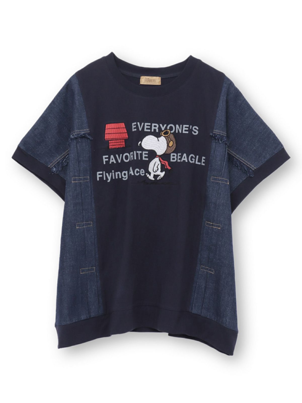 【JUICY×PEANUTS】トラッカー風タック遣い デニム切替プルオーバー〔別注〕