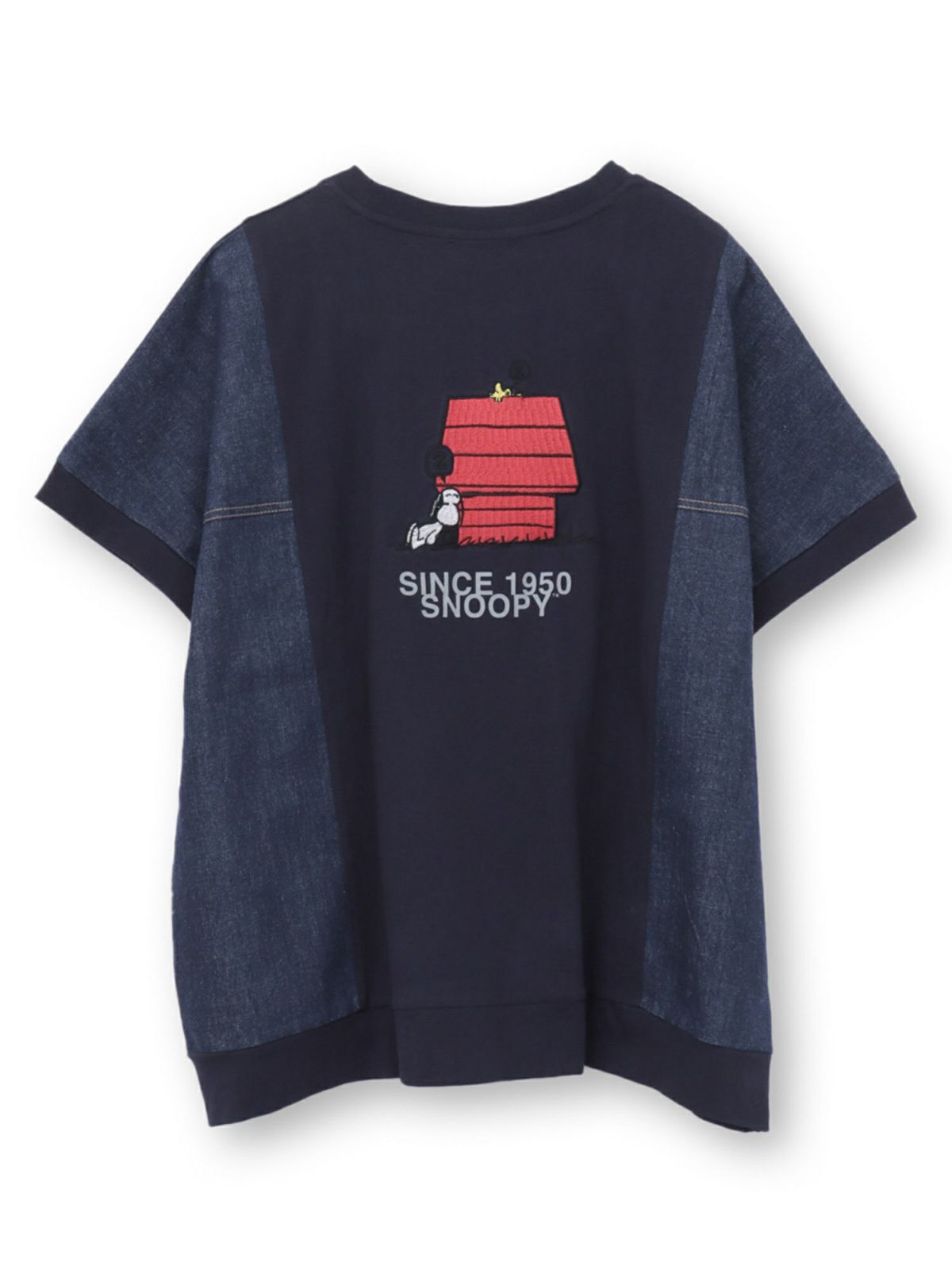 【JUICY×PEANUTS】トラッカー風タック遣い デニム切替プルオーバー〔別注〕